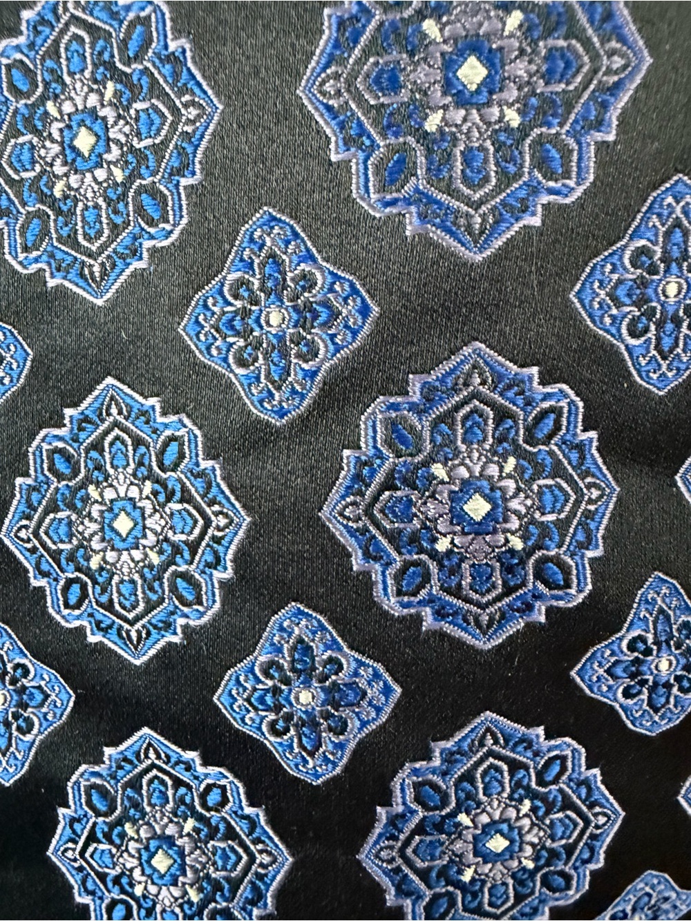 J.Crew Blue Medallion Geometric Silk Mini Skirt Front Pleat Lined Size 4 - Picture 6 of 13